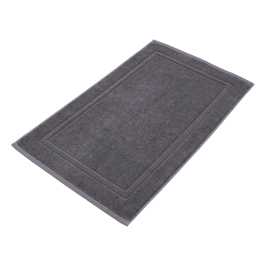 Badematte 50x80 cm aus Bio-Baumwolle in Anthrazit – flach liegend