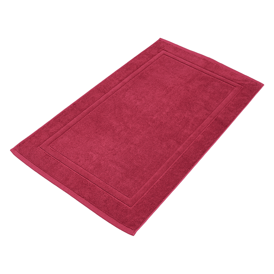 Badematte 50x80 cm aus Bio-Baumwolle in Bordeaux – flach liegend