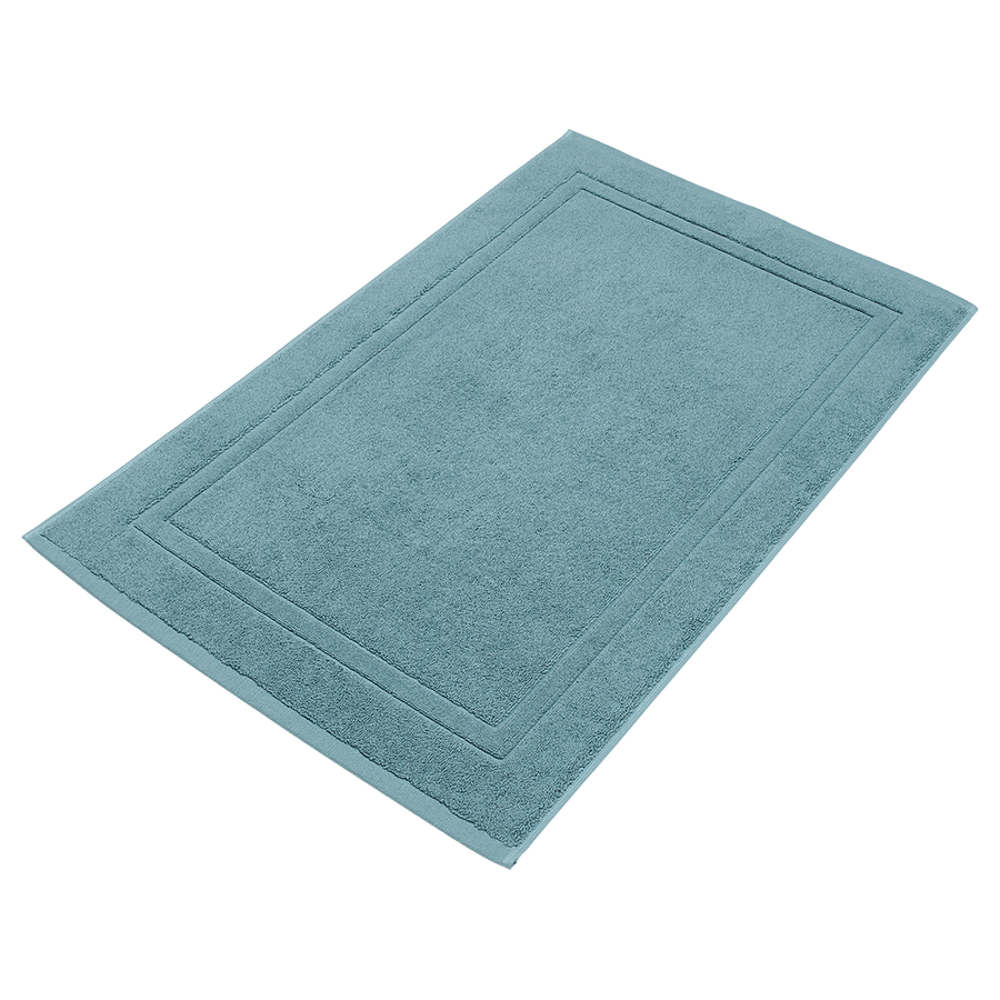 Badematte 50x80 cm aus Bio-Baumwolle in Seladongrün – flach liegend
