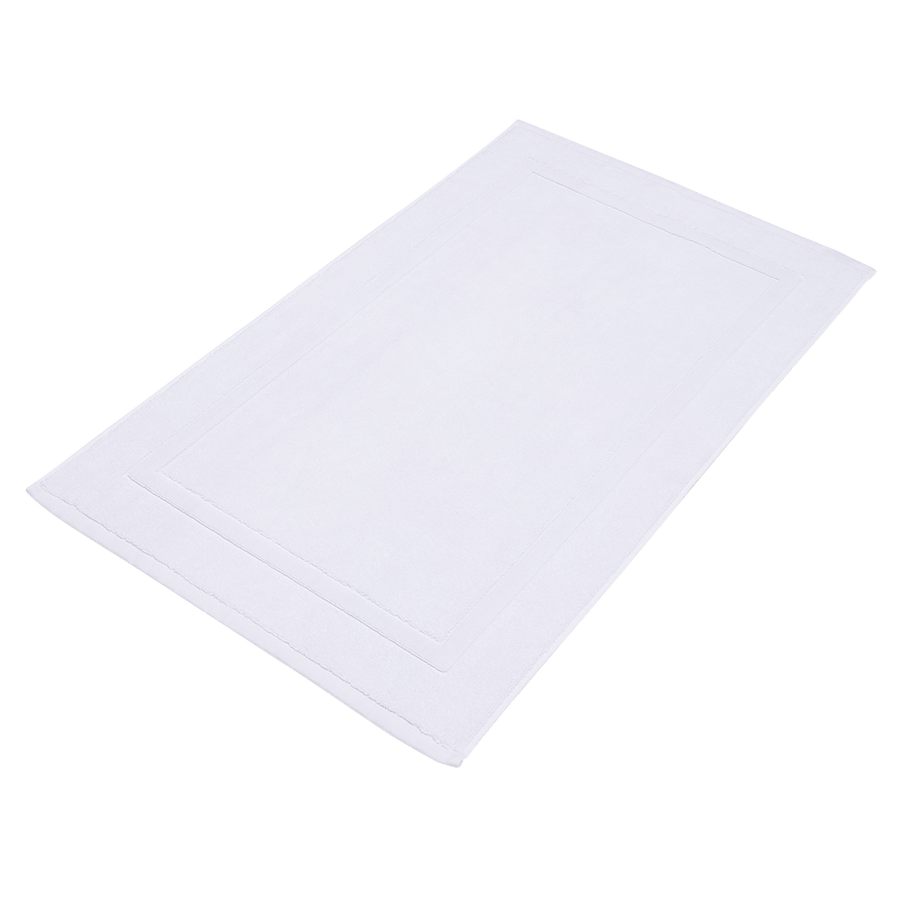 Badematte 50x80 cm aus Bio-Baumwolle in Weiß – flach liegend