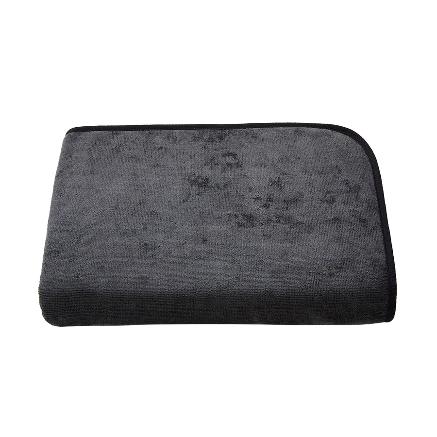 Sauna- und Strandtuch 80x220 cm aus Bio-Baumwolle in Anthrazit mit Schwarz