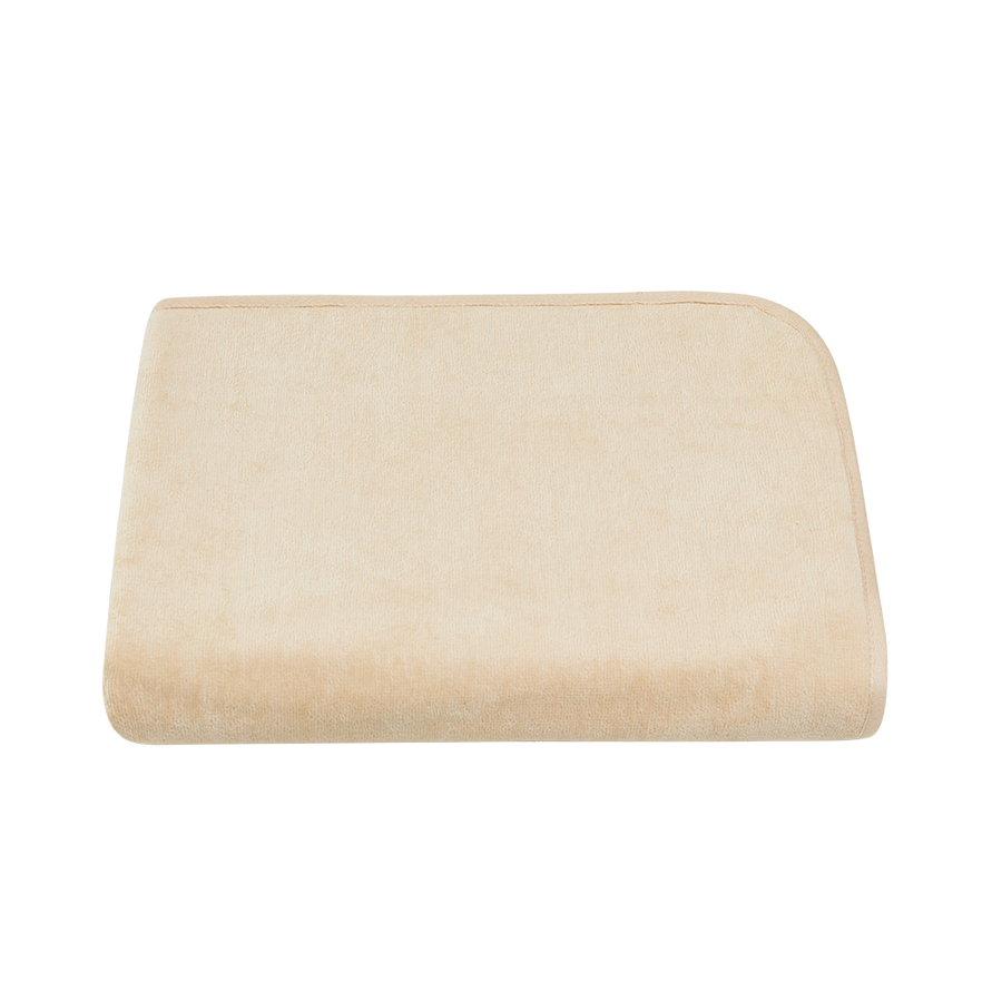 Sauna- und Strandtuch 80x220 cm aus Bio-Baumwolle in Sand – ausgebreitet