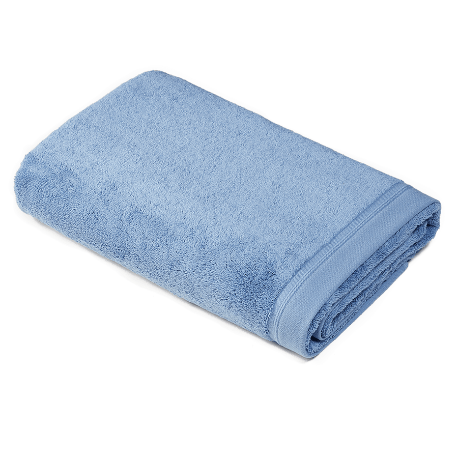 Badetuch 100x150 cm aus Bio-Baumwolle in Steinblau – gefaltet