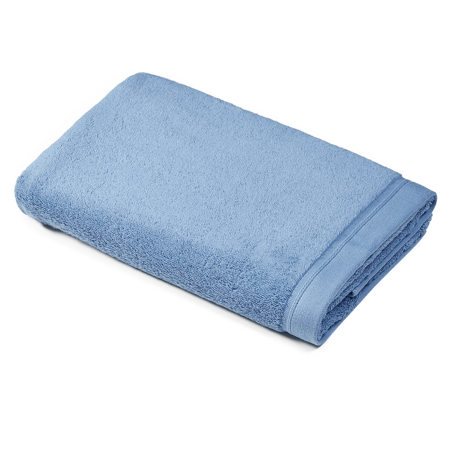 Duschtuch 70x140 cm aus Bio-Baumwolle in Steinblau – gefaltet