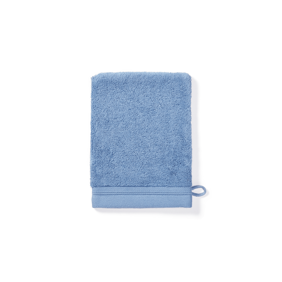 Waschlappen 15x21 cm aus Bio-Baumwolle in Steinblau