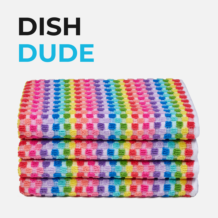 Dish Dude von Sowel – Geschirrtücher im 4er-Set aus Bio-Baumwolle